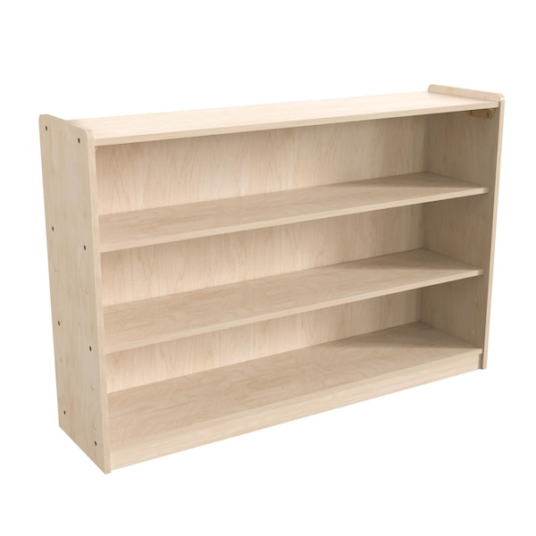 Flash Furniture Bright Beginnings Commercial Extra W 3 Shelf Wooden Classroom Open Storage Unit, Natural MK-ME088029-GG - main
